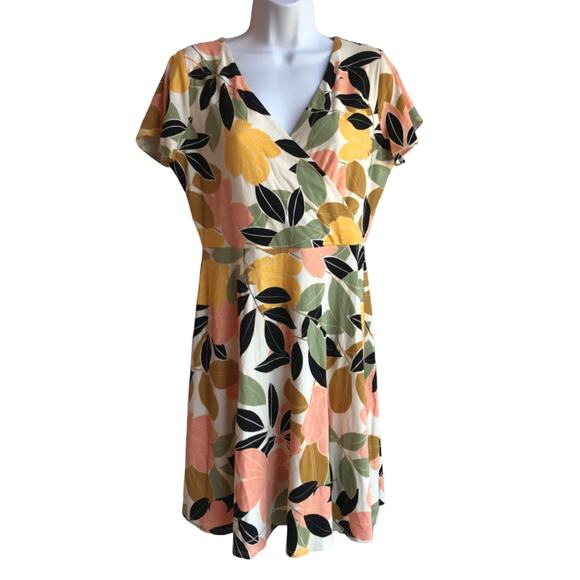 Rachel Zoe Colorful Floral Print Knit Dress with Supplice Neckline size M - Picture 3 of 10